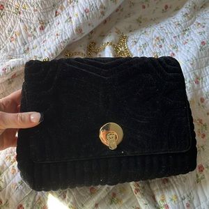 Ted Baker black velvet shoulder bag